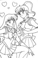 A coloring page of sailor moon